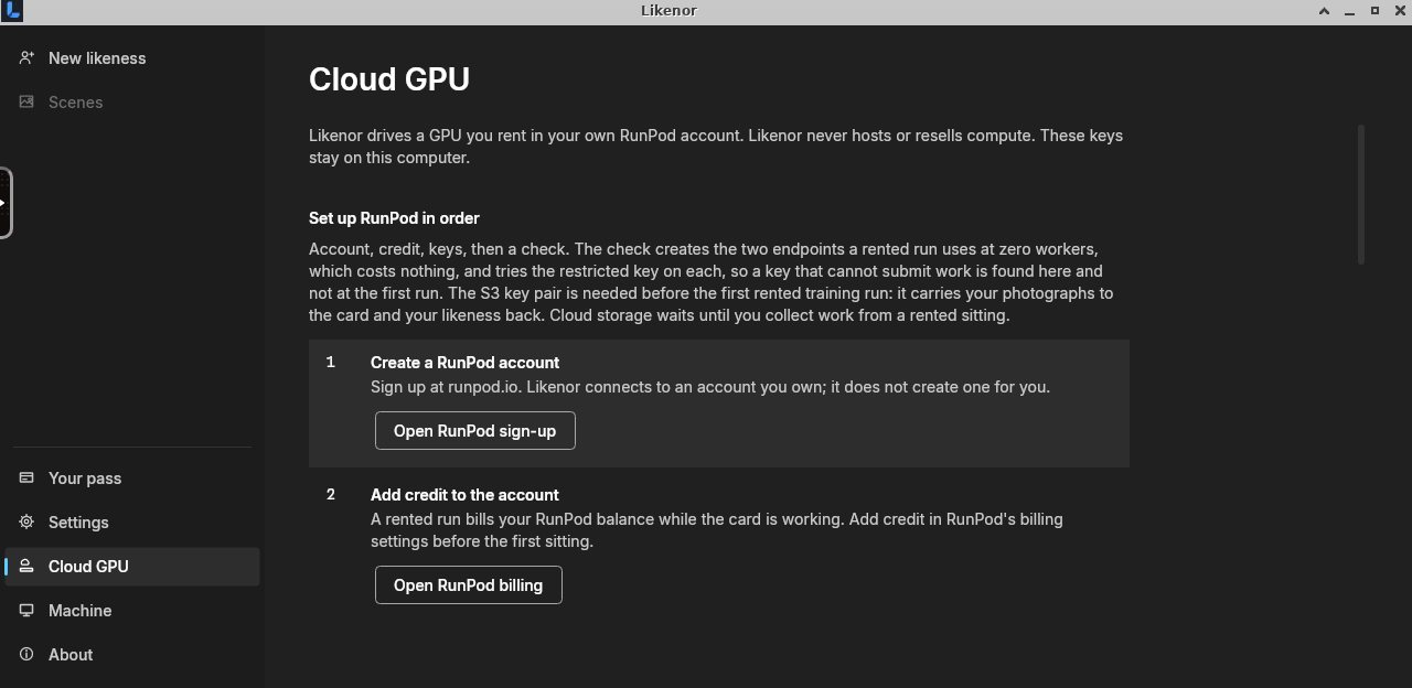 Cloud GPU setup in Likenor.