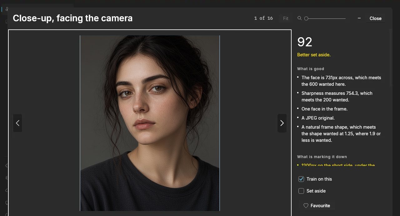 One photograph open in Likenor, with its score.